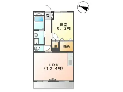フローラルコート(1LDK/2階)の間取り写真