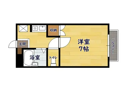 パラディ宮司(1K/2階)の間取り写真