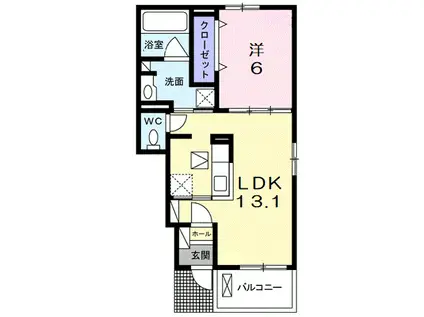 エーリ・フノマージュ(1LDK/1階)の間取り写真