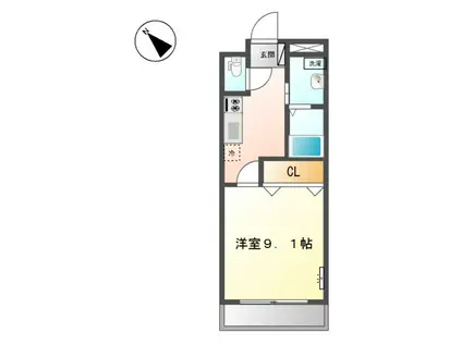 エースシティー(1K/2階)の間取り写真