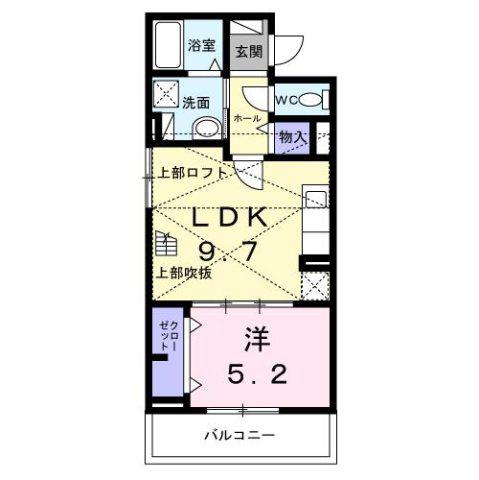 ベルジェ(1LDK/2階)の間取り写真