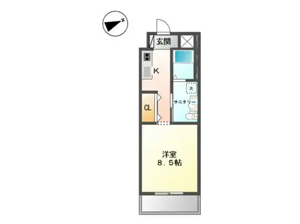 FELICHE・GARDEN(1K/3階)の間取り写真