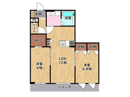 近江鉄道本線 彦根口駅 徒歩5分 3階建 築2年(2LDK/3階)の間取り写真