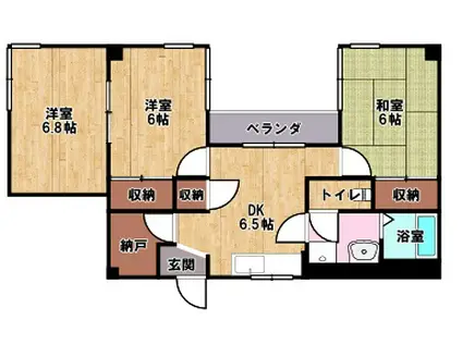 コーポ基(3SDK/2階)の間取り写真