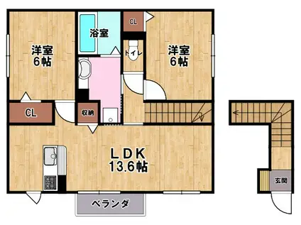 メゾンTN(2LDK/2階)の間取り写真