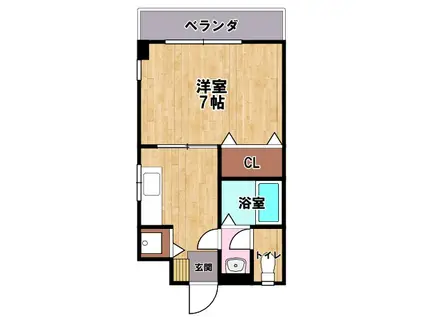 ジュネスドミール(1K/1階)の間取り写真