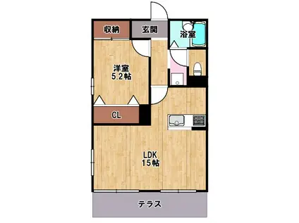 コーポIN(1LDK/1階)の間取り写真