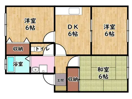 フレンドリー1(3DK/2階)の間取り写真