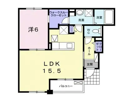 北陸本線 長浜駅 バス乗車時間:16分 神照小学校前バス停で下車 徒歩4分 2階建 築9年(1LDK/1階)の間取り写真