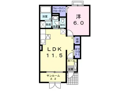 CHERRY TREE(1LDK/1階)の間取り写真