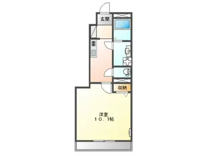 レイクヒルズ西今(1K/1階)の間取り写真