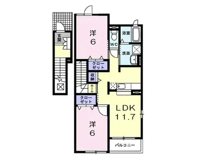 エステートピア(2LDK/2階)の間取り写真