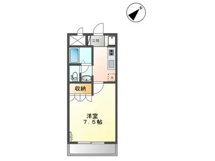 エクシード3(1K/2階)の間取り写真