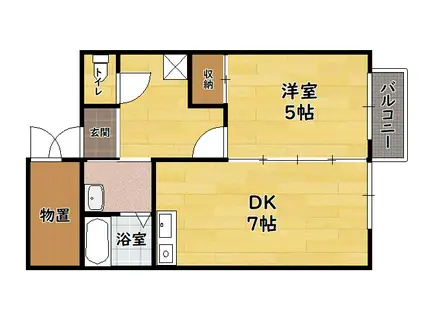 FFコーポ(1DK/2階)の間取り写真