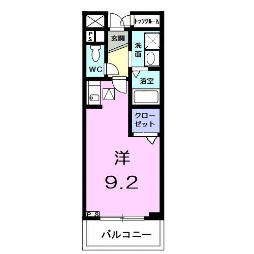 ファウンダー オブ ティー(ワンルーム/1階)の間取り写真