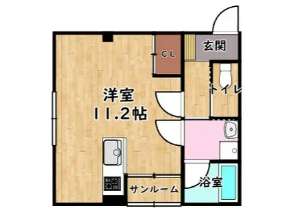 LUMIGRACE(ワンルーム/1階)の間取り写真