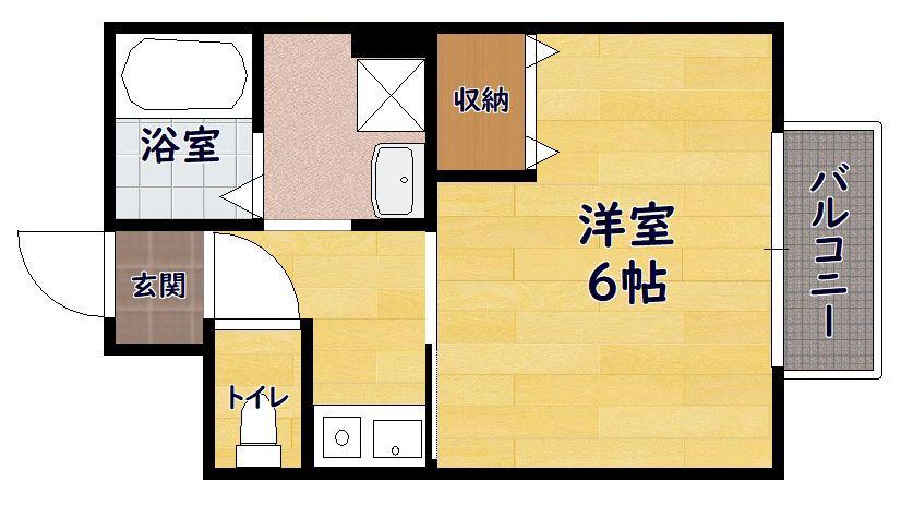 エイムシオン(1K/1階)の間取り写真