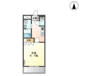 サラージュ(1K/1階)の間取り写真