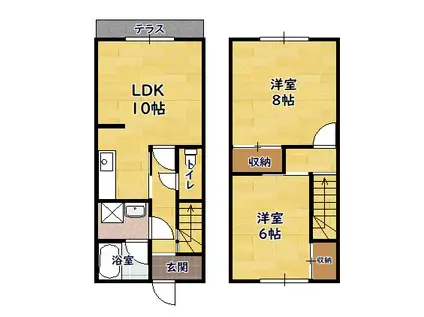 ファミールB(2LDK)の間取り写真
