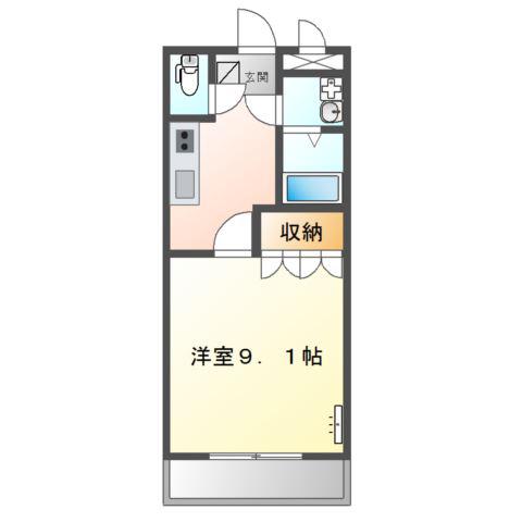 季風倶楽部BONHEUR(1K/2階)の間取り写真