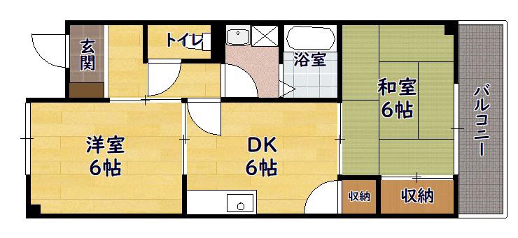NOGコーポ(2DK/2階)の間取り写真