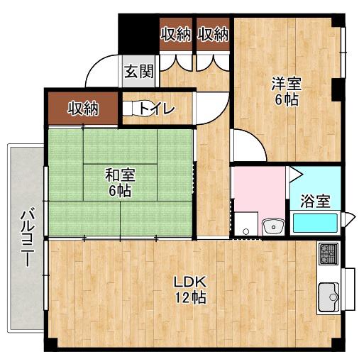 ローズコート(2LDK/2階)の間取り写真