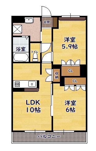 STグランデ(2LDK/2階)の間取り写真
