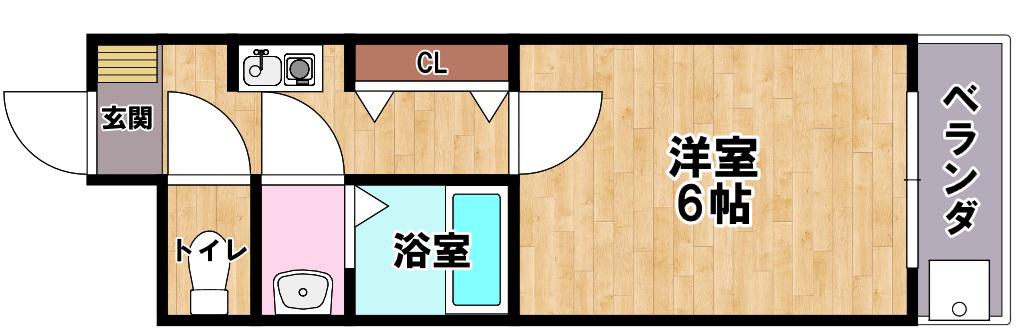 メゾン愛荘(1K/2階)の間取り写真