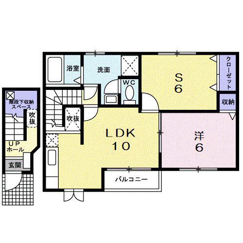リバティ ウインド(1SLDK/2階)の間取り写真