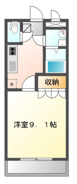 季風倶楽部BONHEUR(1K/1階)の間取り写真