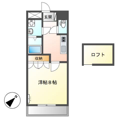 オルガ21(1K/2階)の間取り写真