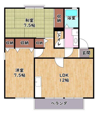 イースト NONAMI弐番館(2LDK/2階)の間取り写真