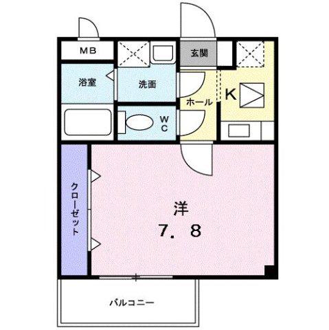 メゾン・プラティーク(1K/1階)の間取り写真