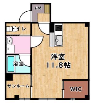 LUMIGRACE(ワンルーム/1階)の間取り写真