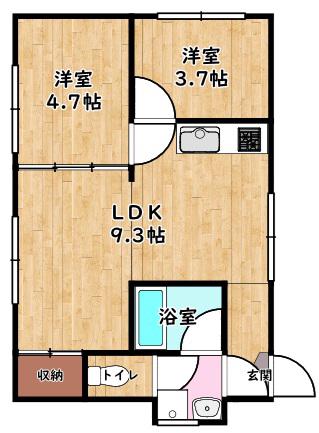 PRESTIGE南高田(2LDK/2階)の間取り写真