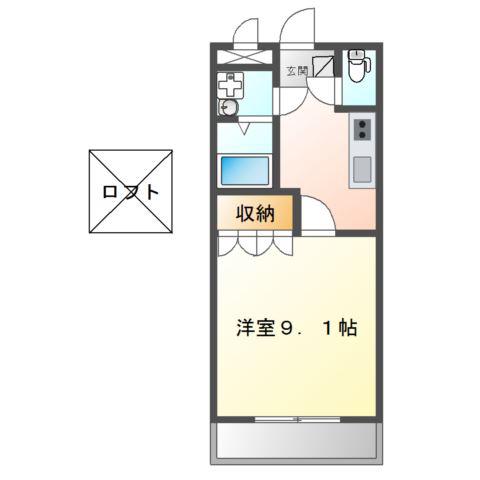 プレッソ リーバ(1K/2階)の間取り写真