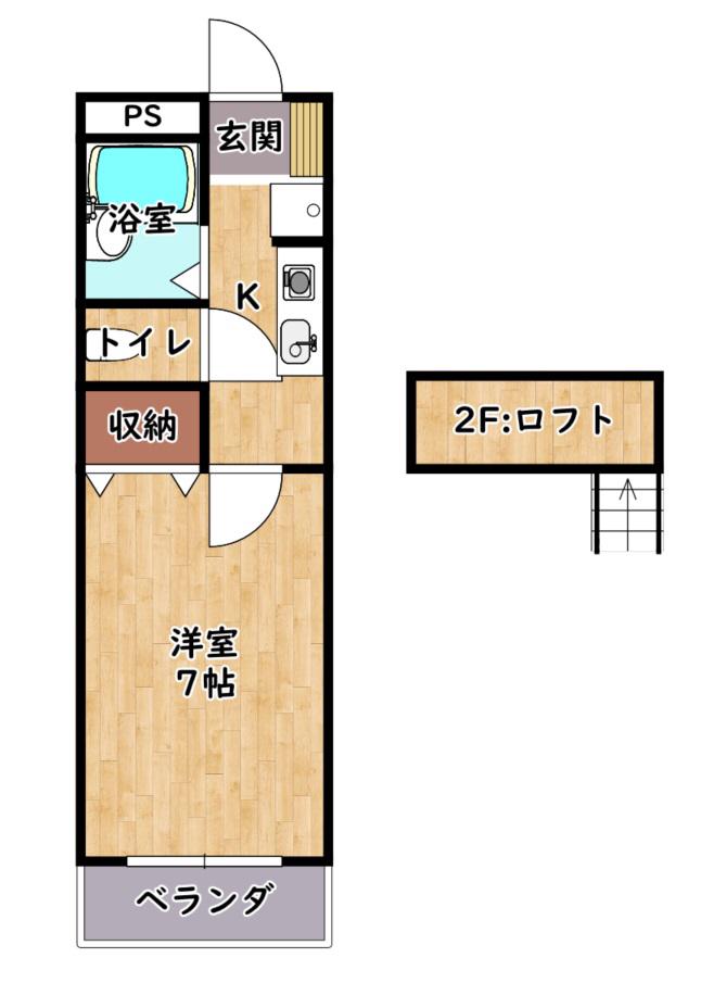EXCELハイツ五番館(1K/2階)の間取り写真