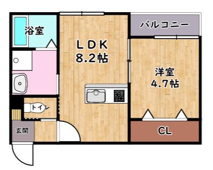 LAPIS I(1LDK/1階)の間取り写真