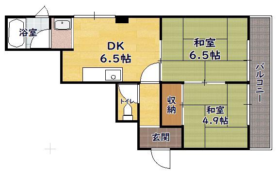 BUYKING 2(2DK/1階)の間取り写真