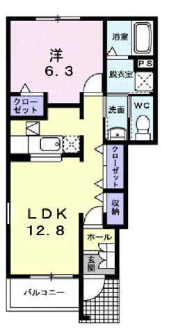 フォレストパーク参番館(1LDK/1階)の間取り写真