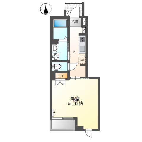 アイリス(1K/1階)の間取り写真