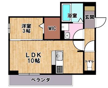 THE EARTH.01(1LDK/3階)の間取り写真