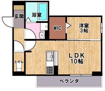 THE EARTH.01(1LDK/1階)の間取り写真