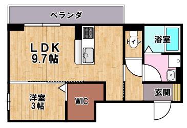 THE EARTH.01(1LDK/3階)の間取り写真