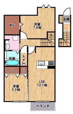 エルカーサ(2LDK/2階)の間取り写真