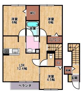 ラ・フォンテ(3LDK/1階)の間取り写真