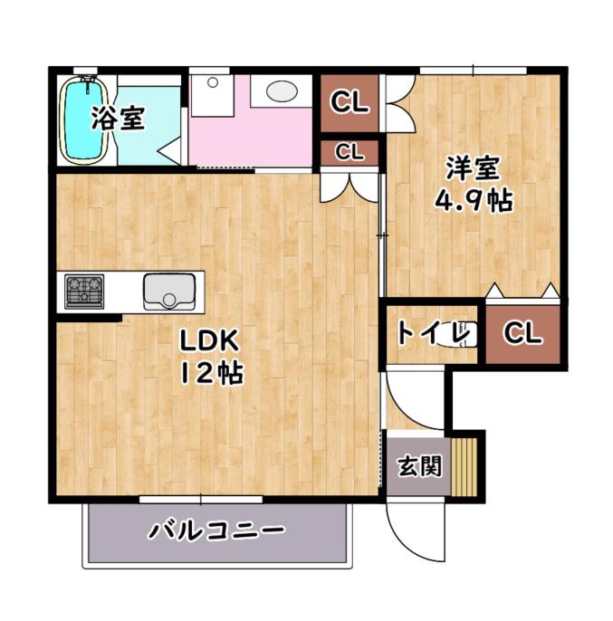 グッドライフステージ小泉(1LDK/1階)の間取り写真