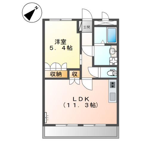 東海道本線 稲枝駅 徒歩95分 2階建 築19年(1LDK/1階)の間取り写真