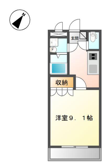 エタニティ(1K/1階)の間取り写真