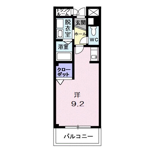 ファウンダー オブ ティー(ワンルーム/3階)の間取り写真